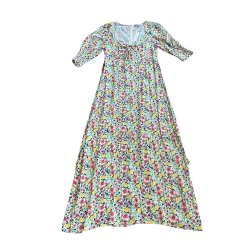 NWT Olivaceous Floral Maxi Dress Short Sleeve Colorful Sz Medium